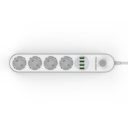  Зображення Фільтр живлення ProLogix Premium (PR-SE4432W) 4 розетки, 4 USB, 2 м, білий 