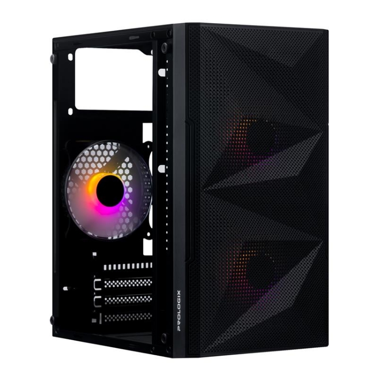  Зображення Корпус Prologix E113 Tempered Glass&Mesh Black 
