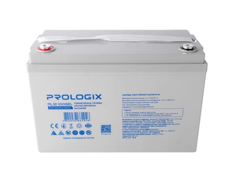  Зображення Акумуляторна батарея Prologix 12V 100AH (PL12-100GEL) GEL 