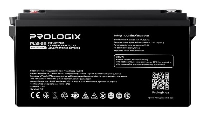  Зображення Акумуляторна батарея Prologix 12V 65AH (PL12-65) AGM 
