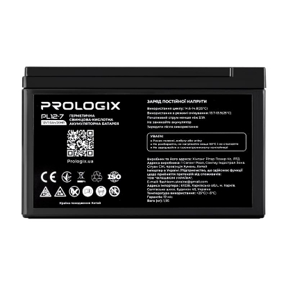  Зображення Акумуляторна батарея Prologix 12V 7AH (PL12-7) AGM 