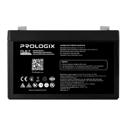  Зображення Акумуляторна батарея Prologix 6V 7AH (PL6-7) AGM 