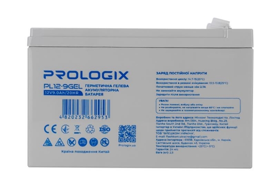  Зображення Акумуляторна батарея Prologix 12V 9AH (PL12-9GEL) GEL 