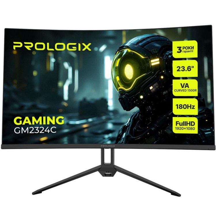  Зображення Монітор Prologix Gaming 23.6" GM2324C VA Black Curved 180Hz 