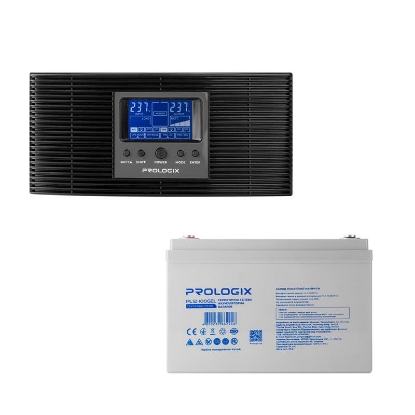  Зображення Комплект резервного живлення Prologix 1200 (PLP1200XL) 1200VA/1000Вт + АКБ PL12-100GEL, GEL 