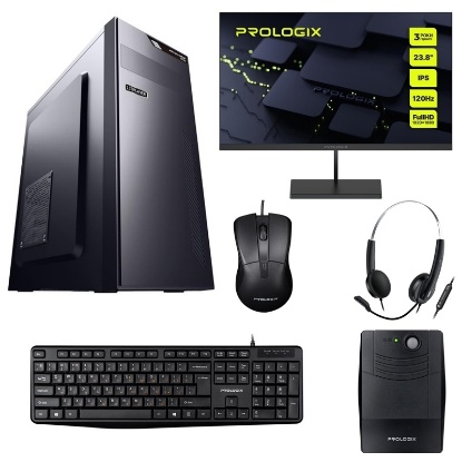  Зображення Системний блок Prologix (AMD Athlon 3000G 3.2GHz/ AMD A520/16G/SSD-256GB/Wi-Fi-AC/400W/WIN 11 PRO UKR/Microsoft Office/монітор 23,8" гарнітура, клавіатура, миша, ДБЖ) 