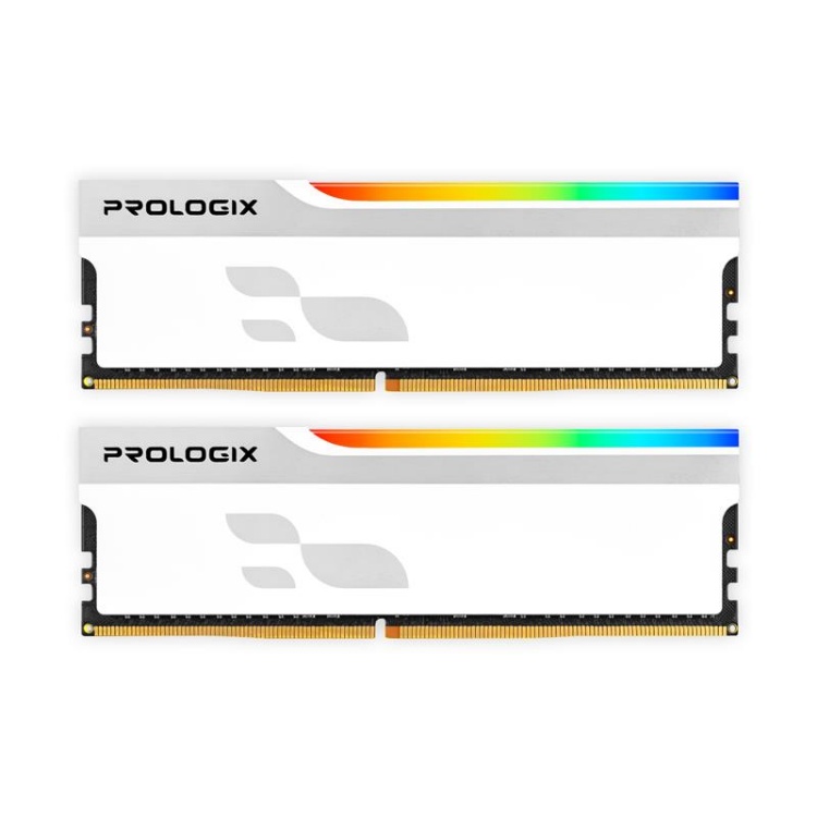  Зображення Модуль пам`ятi DDR5 2x16GB/5600 Prologix Onyx White RGB (PRO32GB5600YWR5K) 
